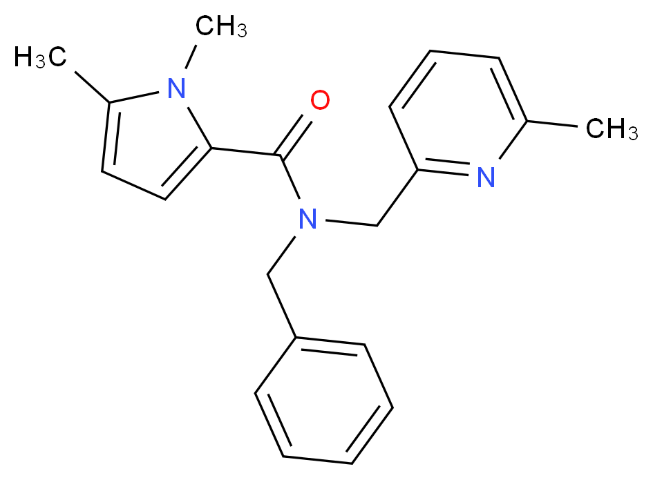 N-benzyl-1,5-dimethyl-N-[(6-methylpyridin-2-yl)methyl]-1H-pyrrole-2-carboxamide_分子结构_CAS_)