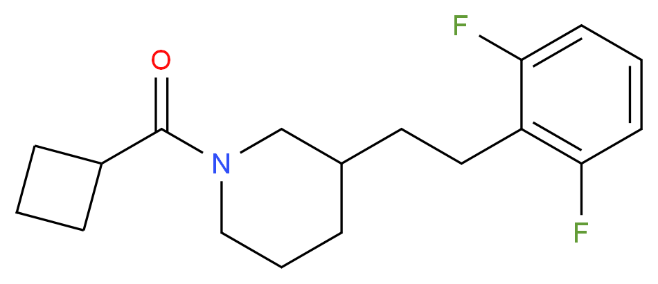 1-(cyclobutylcarbonyl)-3-[2-(2,6-difluorophenyl)ethyl]piperidine_分子结构_CAS_)