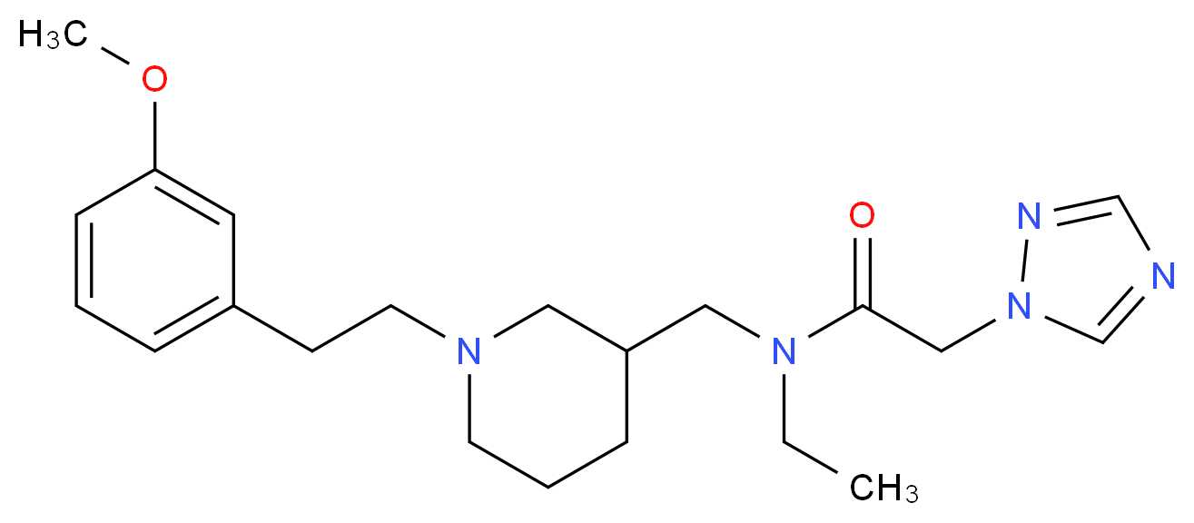N-ethyl-N-({1-[2-(3-methoxyphenyl)ethyl]-3-piperidinyl}methyl)-2-(1H-1,2,4-triazol-1-yl)acetamide_分子结构_CAS_)