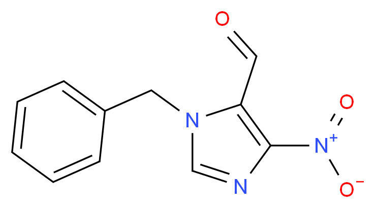 1-benzyl-4-nitro-1H-imidazole-5-carbaldehyde_分子结构_CAS_13230-13-2