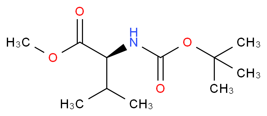 methyl (2S)-2-{[(tert-butoxy)carbonyl]amino}-3-methylbutanoate_分子结构_CAS_58561-04-9