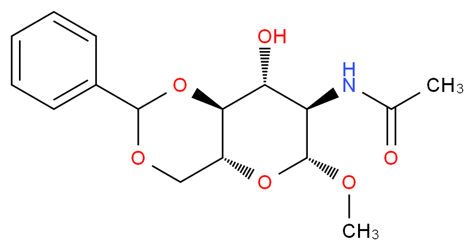 Methyl 2-Acetamido-2-deoxy-4,6-O-benzlydene-O-β-D-glucopryanoside_分子结构_CAS_10300-76-2)