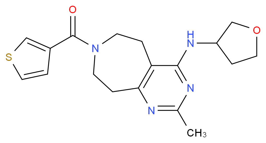 2-methyl-N-(tetrahydrofuran-3-yl)-7-(3-thienylcarbonyl)-6,7,8,9-tetrahydro-5H-pyrimido[4,5-d]azepin-4-amine_分子结构_CAS_)