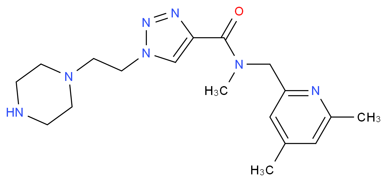 N-[(4,6-dimethylpyridin-2-yl)methyl]-N-methyl-1-(2-piperazin-1-ylethyl)-1H-1,2,3-triazole-4-carboxamide_分子结构_CAS_)