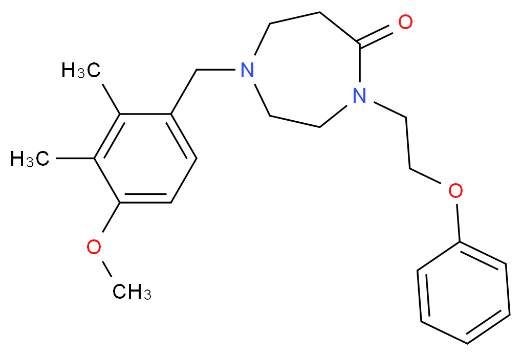 1-(4-methoxy-2,3-dimethylbenzyl)-4-(2-phenoxyethyl)-1,4-diazepan-5-one_分子结构_CAS_)
