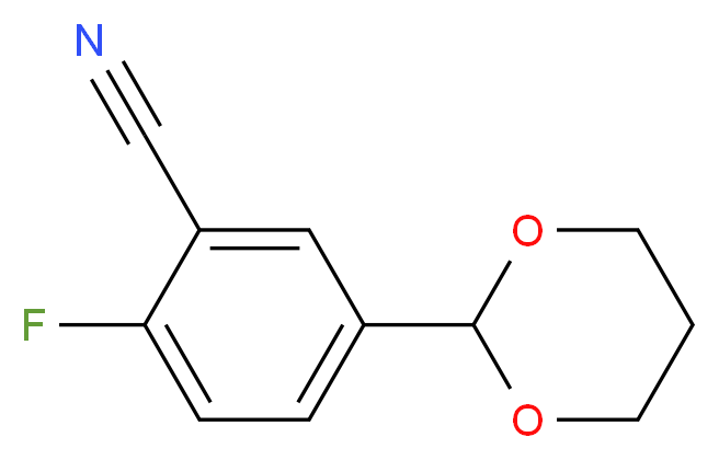 5-(1,3-Dioxan-2-yl)-2-fluorobenzonitrile_分子结构_CAS_)