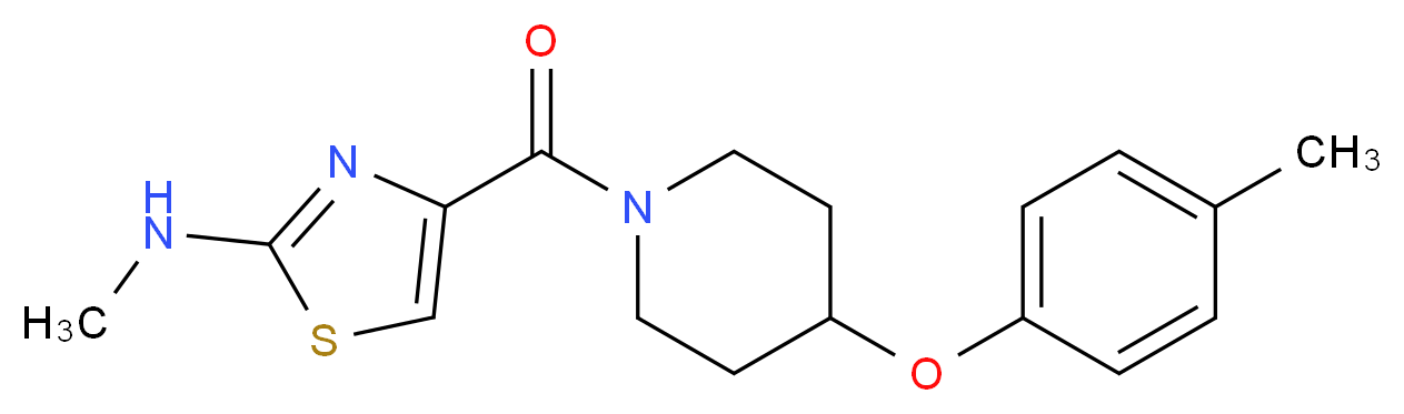 N-methyl-4-{[4-(4-methylphenoxy)-1-piperidinyl]carbonyl}-1,3-thiazol-2-amine_分子结构_CAS_)