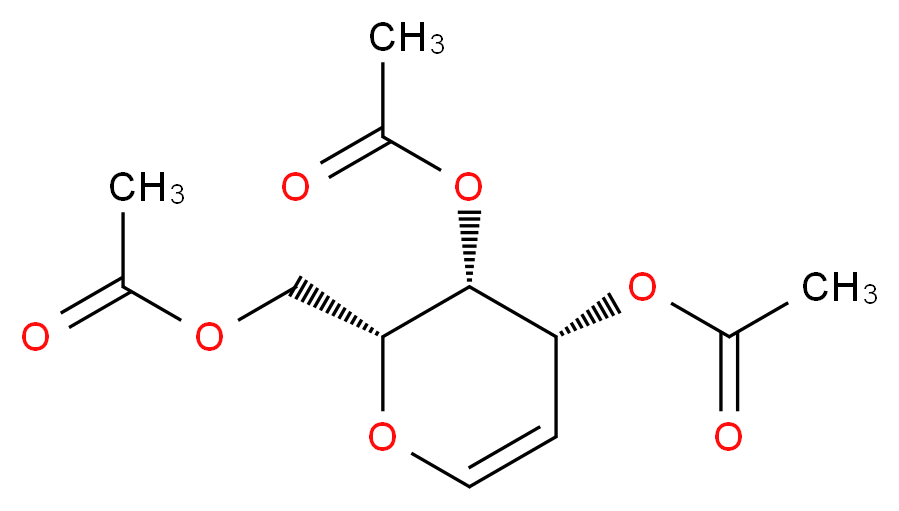 [(2R,3R,4R)-3,4-bis(acetyloxy)-3,4-dihydro-2H-pyran-2-yl]methyl acetate_分子结构_CAS_4098-06-0