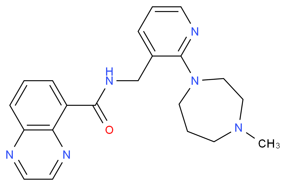 N-{[2-(4-methyl-1,4-diazepan-1-yl)-3-pyridinyl]methyl}-5-quinoxalinecarboxamide_分子结构_CAS_)