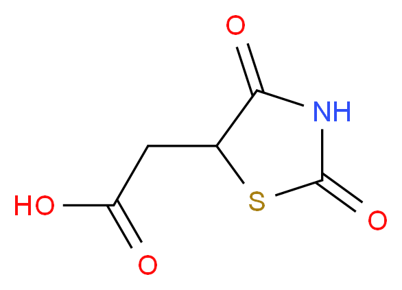 2-(2,4-dioxo-1,3-thiazolidin-5-yl)acetic acid_分子结构_CAS_875-97-8