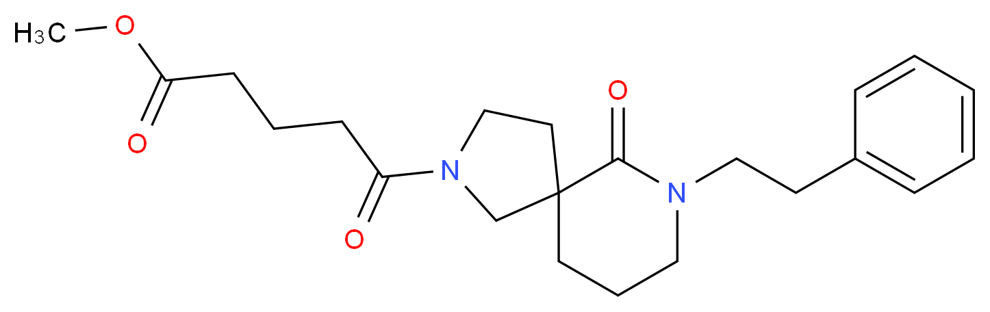 methyl 5-oxo-5-[6-oxo-7-(2-phenylethyl)-2,7-diazaspiro[4.5]dec-2-yl]pentanoate_分子结构_CAS_)