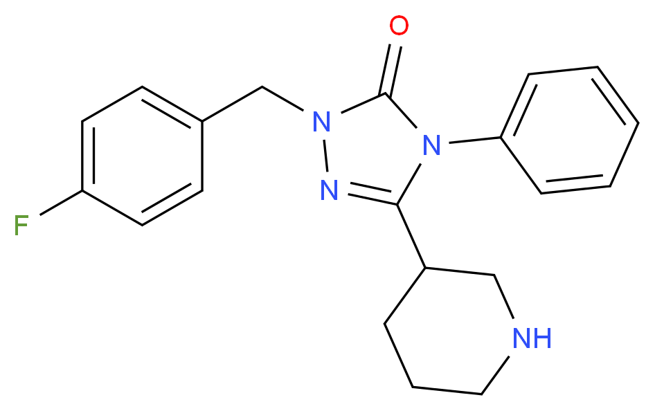 2-(4-fluorobenzyl)-4-phenyl-5-(3-piperidinyl)-2,4-dihydro-3H-1,2,4-triazol-3-one_分子结构_CAS_)