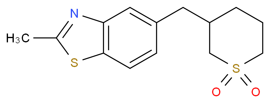 5-[(1,1-dioxidotetrahydro-2H-thiopyran-3-yl)methyl]-2-methyl-1,3-benzothiazole_分子结构_CAS_)