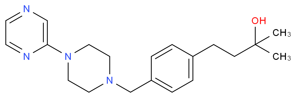 2-methyl-4-(4-{[4-(2-pyrazinyl)-1-piperazinyl]methyl}phenyl)-2-butanol_分子结构_CAS_)