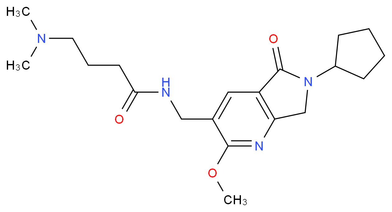 N-[(6-cyclopentyl-2-methoxy-5-oxo-6,7-dihydro-5H-pyrrolo[3,4-b]pyridin-3-yl)methyl]-4-(dimethylamino)butanamide_分子结构_CAS_)