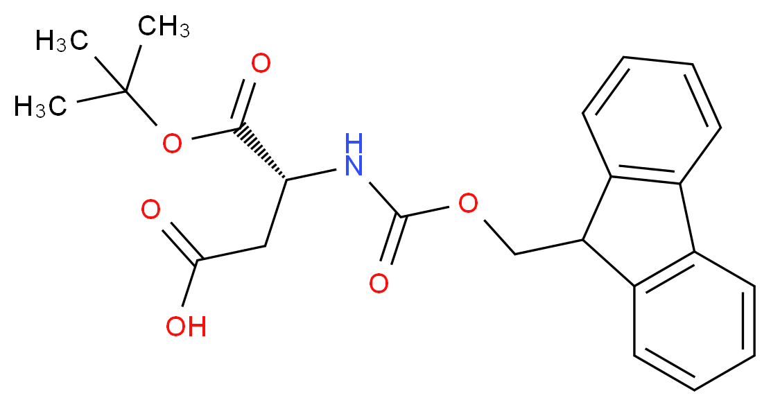 (3R)-4-(tert-butoxy)-3-{[(9H-fluoren-9-ylmethoxy)carbonyl]amino}-4-oxobutanoic acid_分子结构_CAS_134098-70-7