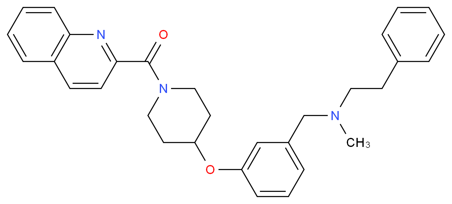 N-methyl-2-phenyl-N-(3-{[1-(2-quinolinylcarbonyl)-4-piperidinyl]oxy}benzyl)ethanamine_分子结构_CAS_)