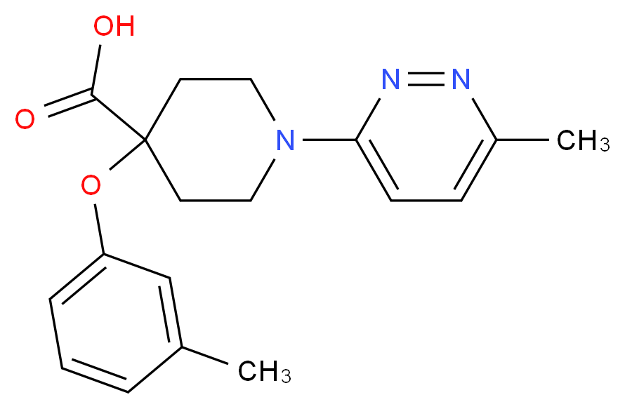 4-(3-methylphenoxy)-1-(6-methylpyridazin-3-yl)piperidine-4-carboxylic acid_分子结构_CAS_)
