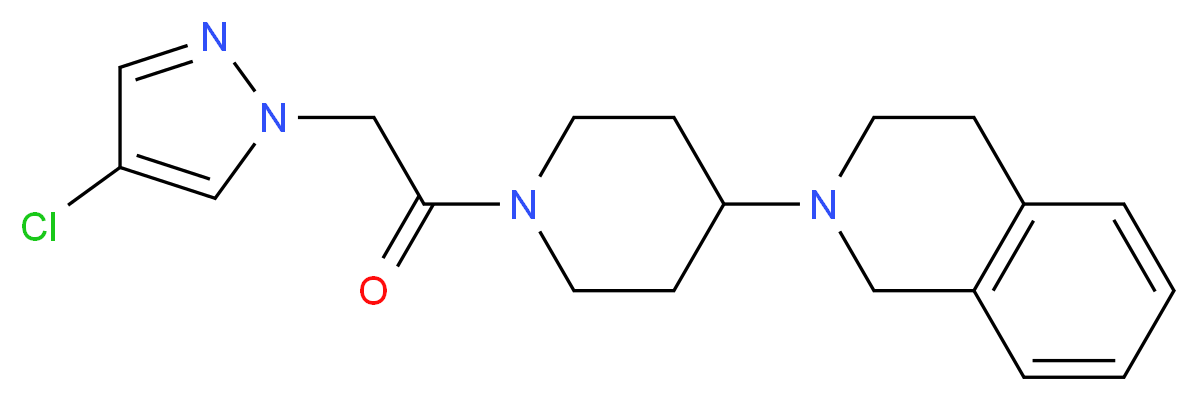 2-{1-[(4-chloro-1H-pyrazol-1-yl)acetyl]-4-piperidinyl}-1,2,3,4-tetrahydroisoquinoline_分子结构_CAS_)