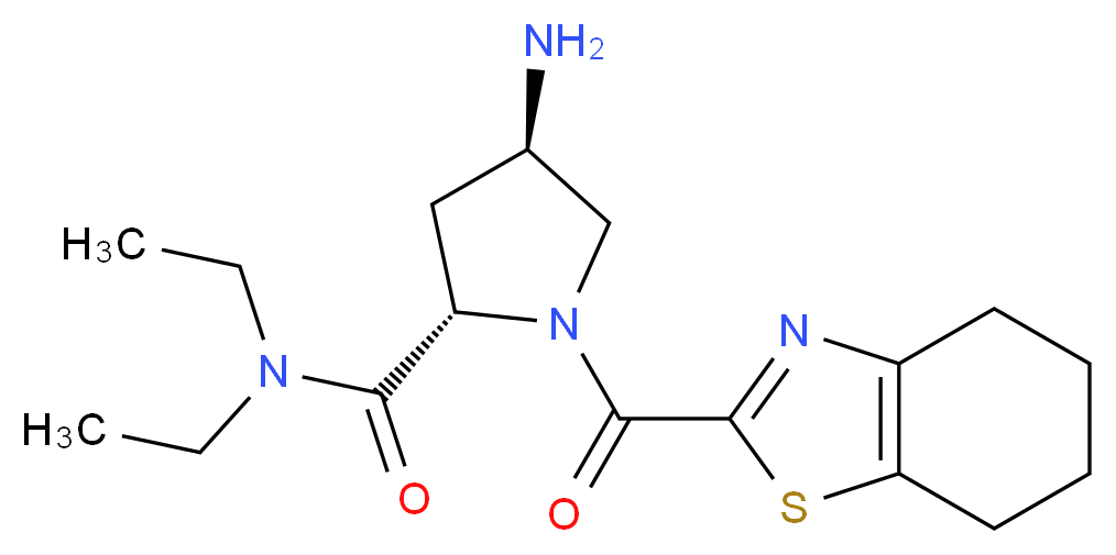 (2S,4R)-4-amino-N,N-diethyl-1-(4,5,6,7-tetrahydro-1,3-benzothiazol-2-ylcarbonyl)pyrrolidine-2-carboxamide_分子结构_CAS_)