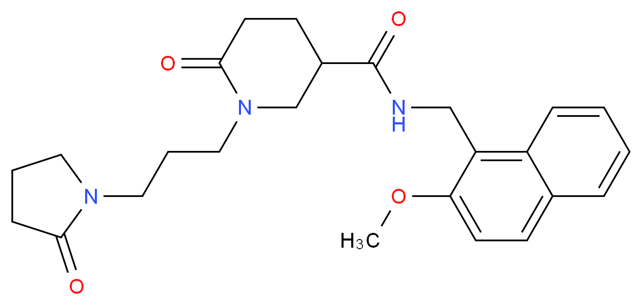 N-[(2-methoxy-1-naphthyl)methyl]-6-oxo-1-[3-(2-oxo-1-pyrrolidinyl)propyl]-3-piperidinecarboxamide_分子结构_CAS_)
