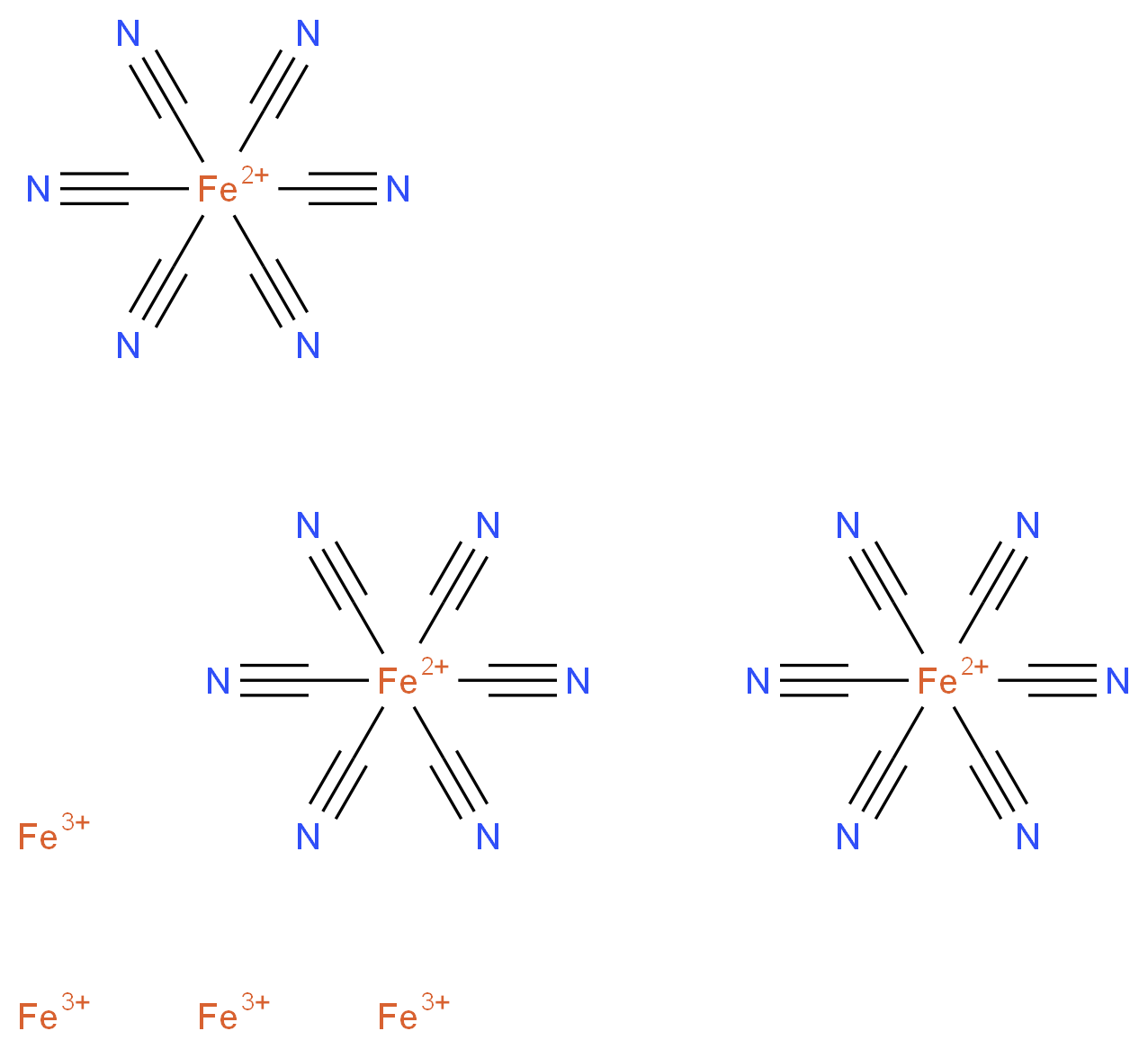 tetrairon(3+) ion tris(hexacyanoironbis(ylium))_分子结构_CAS_14038-43-8