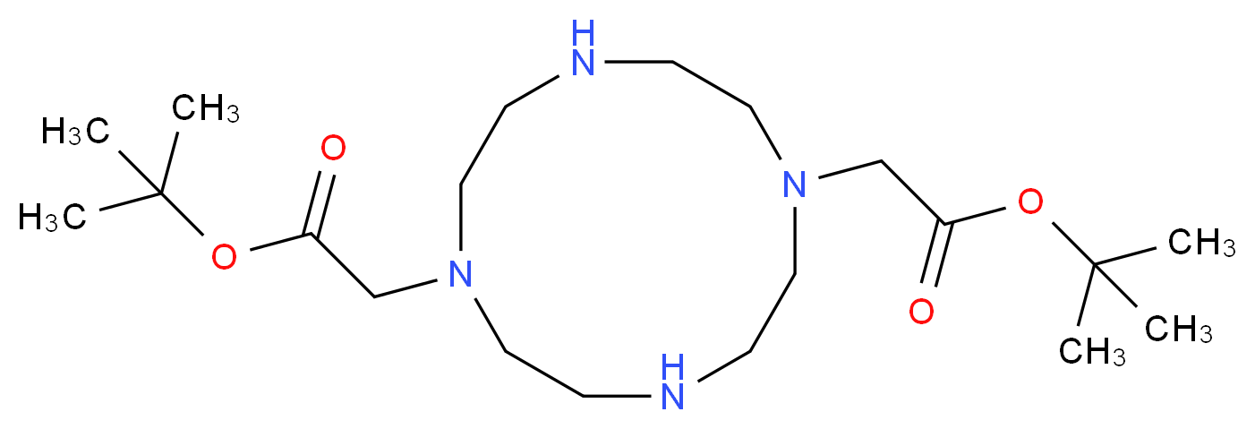 tert-butyl 2-{7-[2-(tert-butoxy)-2-oxoethyl]-1,4,7,10-tetraazacyclododecan-1-yl}acetate_分子结构_CAS_162148-48-3