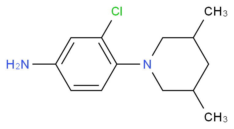 3-chloro-4-(3,5-dimethylpiperidin-1-yl)aniline_分子结构_CAS_85983-54-6
