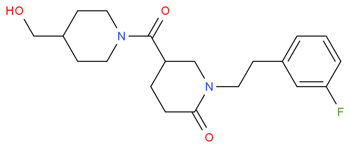 1-[2-(3-fluorophenyl)ethyl]-5-{[4-(hydroxymethyl)-1-piperidinyl]carbonyl}-2-piperidinone_分子结构_CAS_)