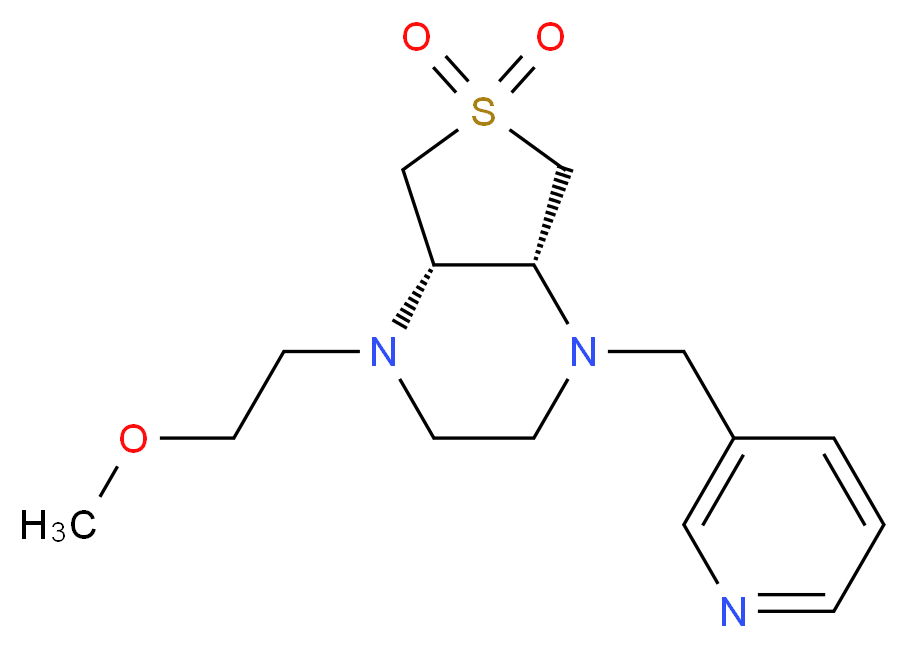 (4aR*,7aS*)-1-(2-methoxyethyl)-4-(pyridin-3-ylmethyl)octahydrothieno[3,4-b]pyrazine 6,6-dioxide_分子结构_CAS_)