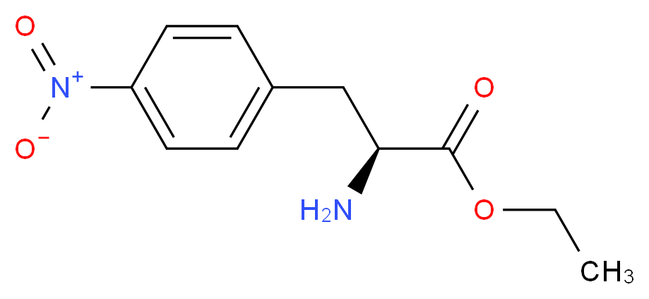 ethyl (2S)-2-amino-3-(4-nitrophenyl)propanoate_分子结构_CAS_34276-53-4