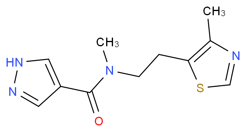 N-methyl-N-[2-(4-methyl-1,3-thiazol-5-yl)ethyl]-1H-pyrazole-4-carboxamide_分子结构_CAS_)