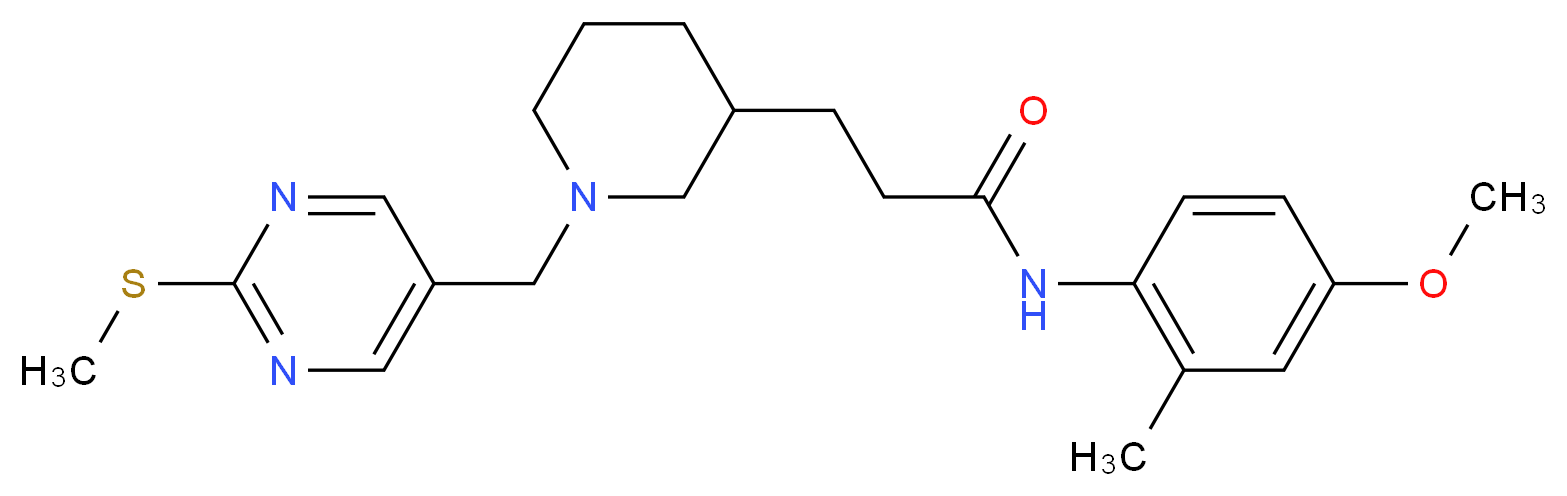 N-(4-methoxy-2-methylphenyl)-3-(1-{[2-(methylthio)-5-pyrimidinyl]methyl}-3-piperidinyl)propanamide_分子结构_CAS_)