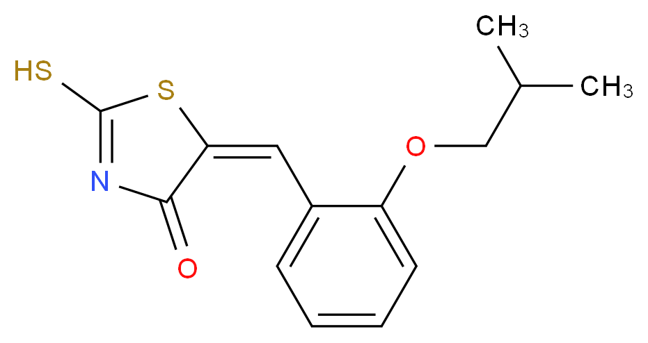 (5E)-5-{[2-(2-methylpropoxy)phenyl]methylidene}-2-sulfanyl-4,5-dihydro-1,3-thiazol-4-one_分子结构_CAS_669747-27-7