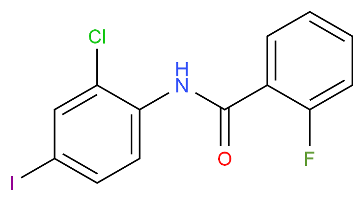 N-(2-chloro-4-iodophenyl)-2-fluorobenzamide_分子结构_CAS_433316-37-1