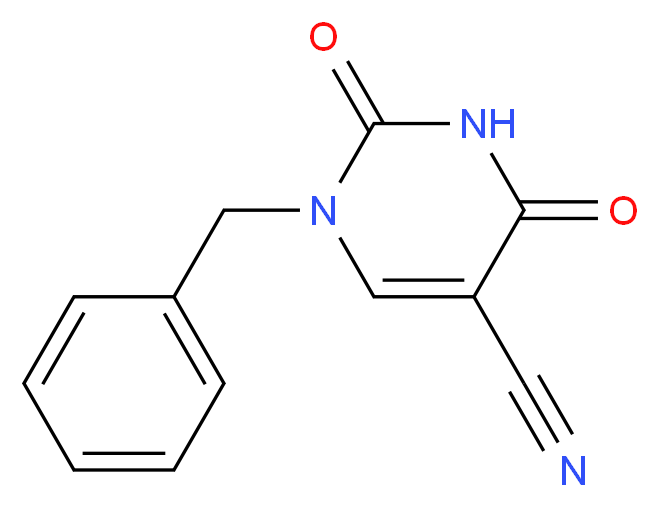 1-benzyl-2,4-dioxo-1,2,3,4-tetrahydropyrimidine-5-carbonitrile_分子结构_CAS_57712-62-6
