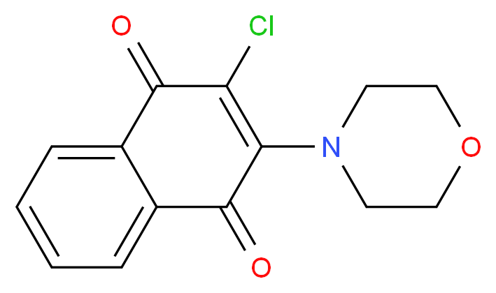 2-chloro-3-(morpholin-4-yl)-1,4-dihydronaphthalene-1,4-dione_分子结构_CAS_6336-72-7