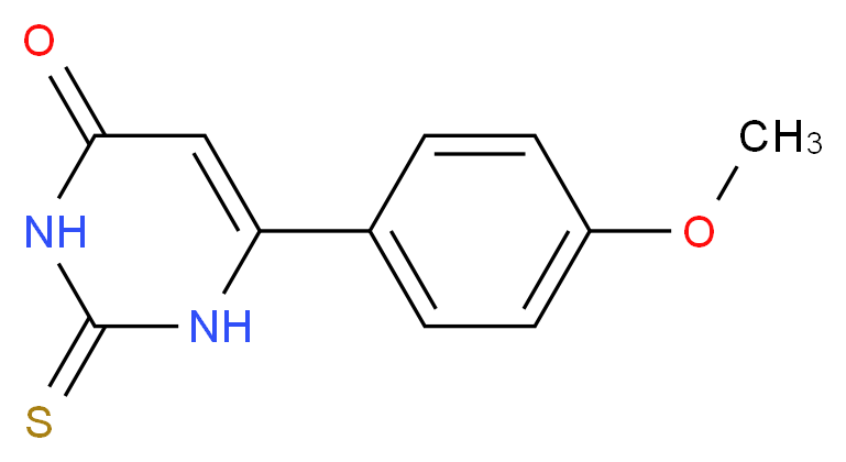 6-(4-methoxyphenyl)-2-sulfanylidene-1,2,3,4-tetrahydropyrimidin-4-one_分子结构_CAS_33166-87-9