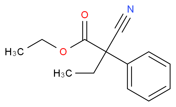 ethyl 2-cyano-2-phenylbutanoate_分子结构_CAS_718-71-8