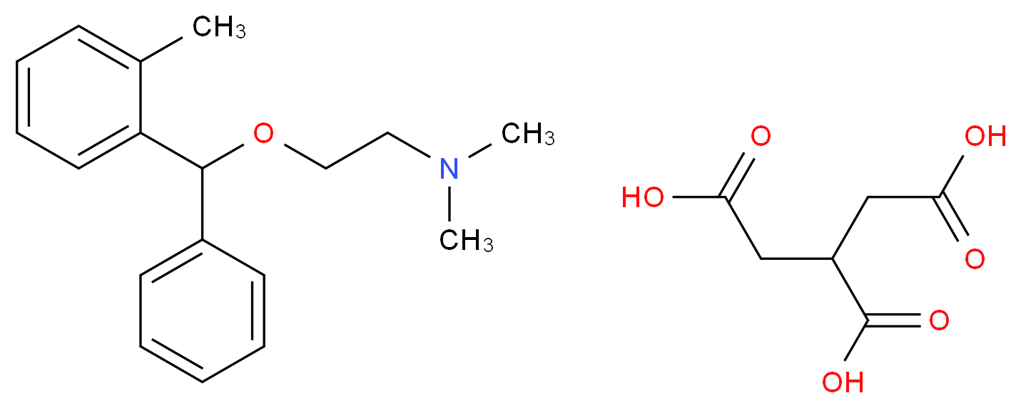 dimethyl({2-[(2-methylphenyl)(phenyl)methoxy]ethyl})amine; propane-1,2,3-tricarboxylic acid_分子结构_CAS_4682-36-4