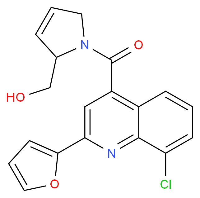 (1-{[8-chloro-2-(2-furyl)-4-quinolinyl]carbonyl}-2,5-dihydro-1H-pyrrol-2-yl)methanol_分子结构_CAS_)