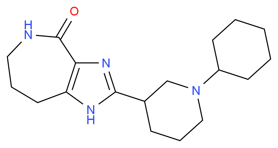 2-(1-cyclohexylpiperidin-3-yl)-5,6,7,8-tetrahydroimidazo[4,5-c]azepin-4(1H)-one_分子结构_CAS_)