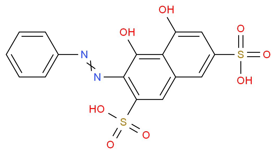 4,5-dihydroxy-3-(2-phenyldiazen-1-yl)naphthalene-2,7-disulfonic acid_分子结构_CAS_4197-07-3