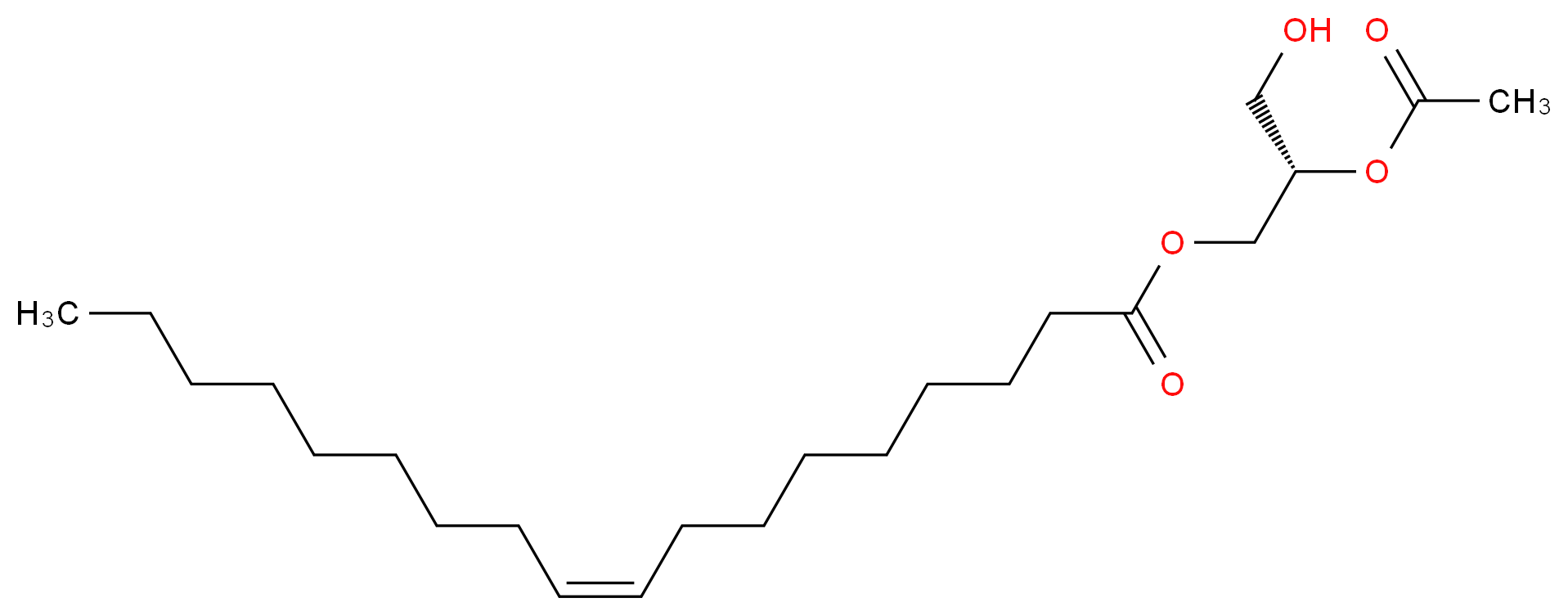 (2S)-2-(acetyloxy)-3-hydroxypropyl (9Z)-octadec-9-enoate_分子结构_CAS_86390-77-4