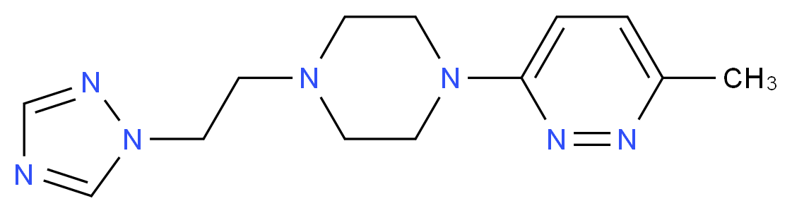 3-methyl-6-{4-[2-(1H-1,2,4-triazol-1-yl)ethyl]-1-piperazinyl}pyridazine_分子结构_CAS_)