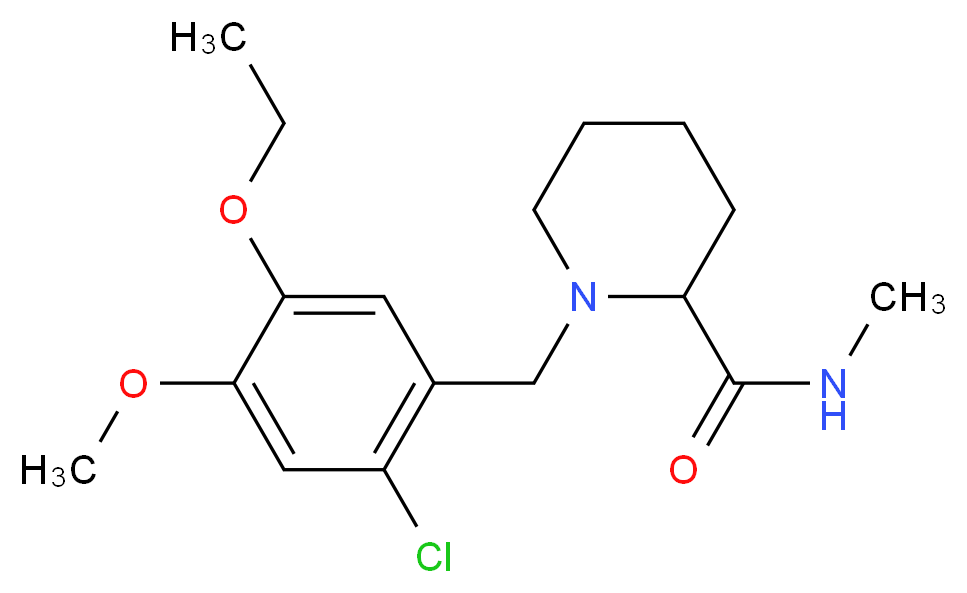 1-(2-chloro-5-ethoxy-4-methoxybenzyl)-N-methylpiperidine-2-carboxamide_分子结构_CAS_)