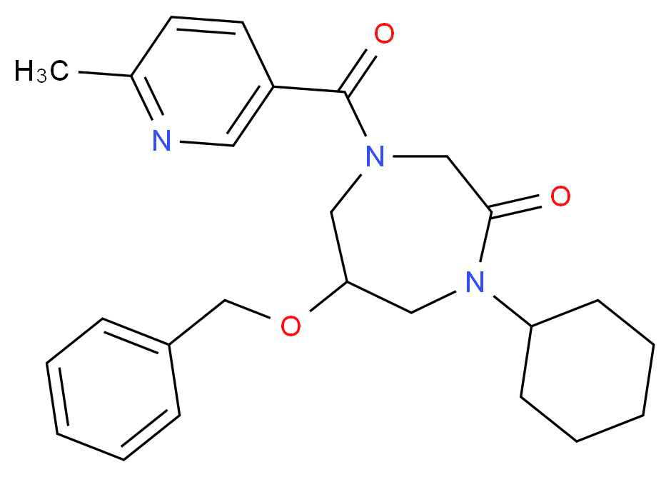 6-(benzyloxy)-1-cyclohexyl-4-[(6-methyl-3-pyridinyl)carbonyl]-1,4-diazepan-2-one_分子结构_CAS_)