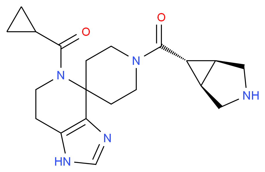 1'-[(1R*,5S*,6r)-3-azabicyclo[3.1.0]hex-6-ylcarbonyl]-5-(cyclopropylcarbonyl)-1,5,6,7-tetrahydrospiro[imidazo[4,5-c]pyridine-4,4'-piperidine]_分子结构_CAS_)