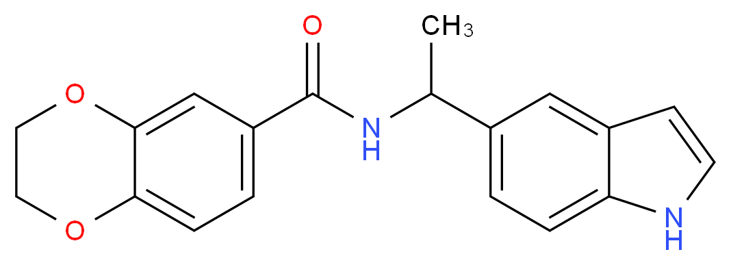 N-[1-(1H-indol-5-yl)ethyl]-2,3-dihydro-1,4-benzodioxine-6-carboxamide_分子结构_CAS_)