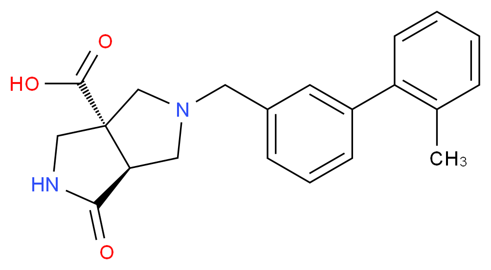 (3aR*,6aS*)-5-[(2'-methylbiphenyl-3-yl)methyl]-1-oxohexahydropyrrolo[3,4-c]pyrrole-3a(1H)-carboxylic acid_分子结构_CAS_)